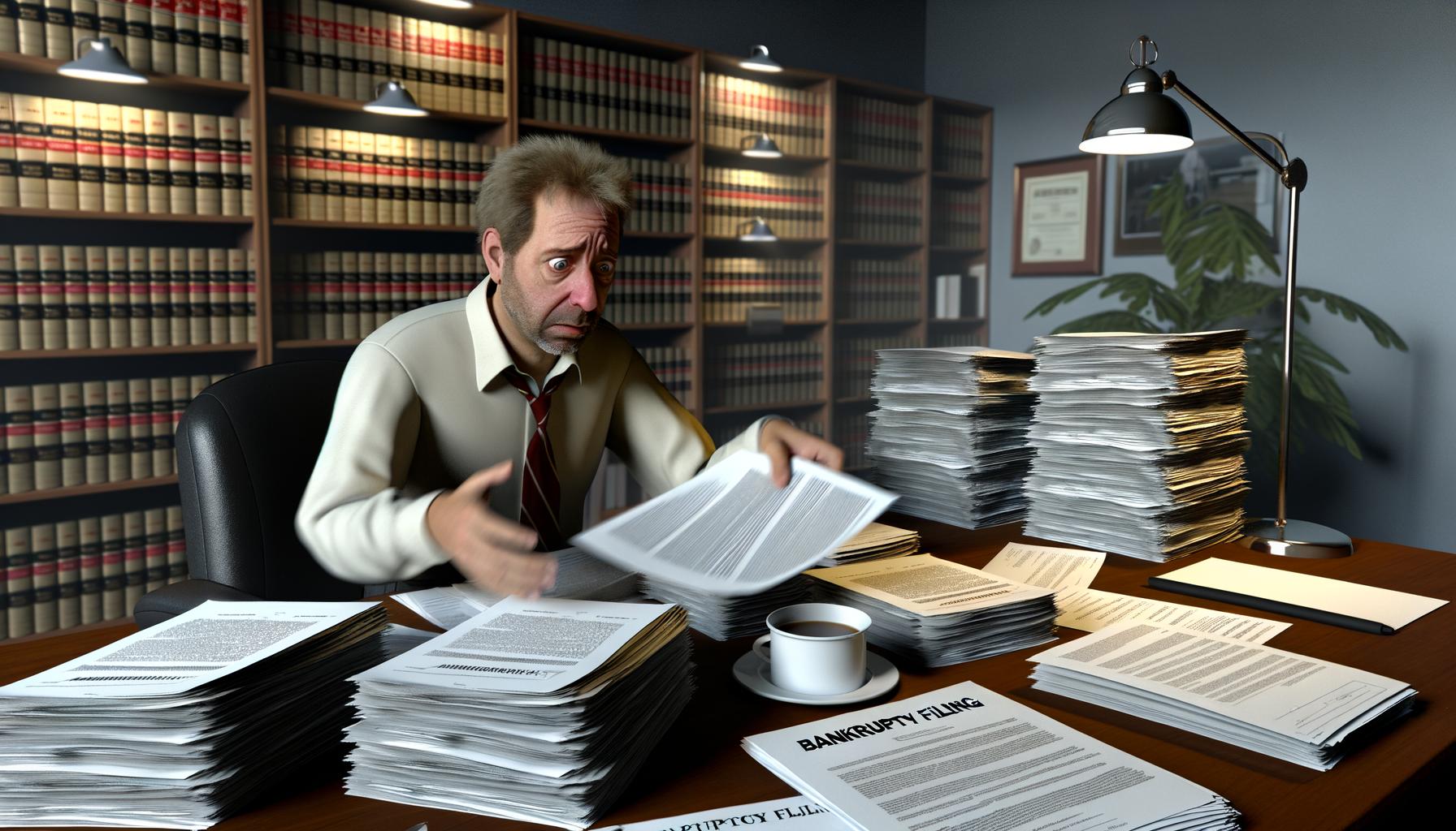 Lawyer assisting with a bankruptcy filing process