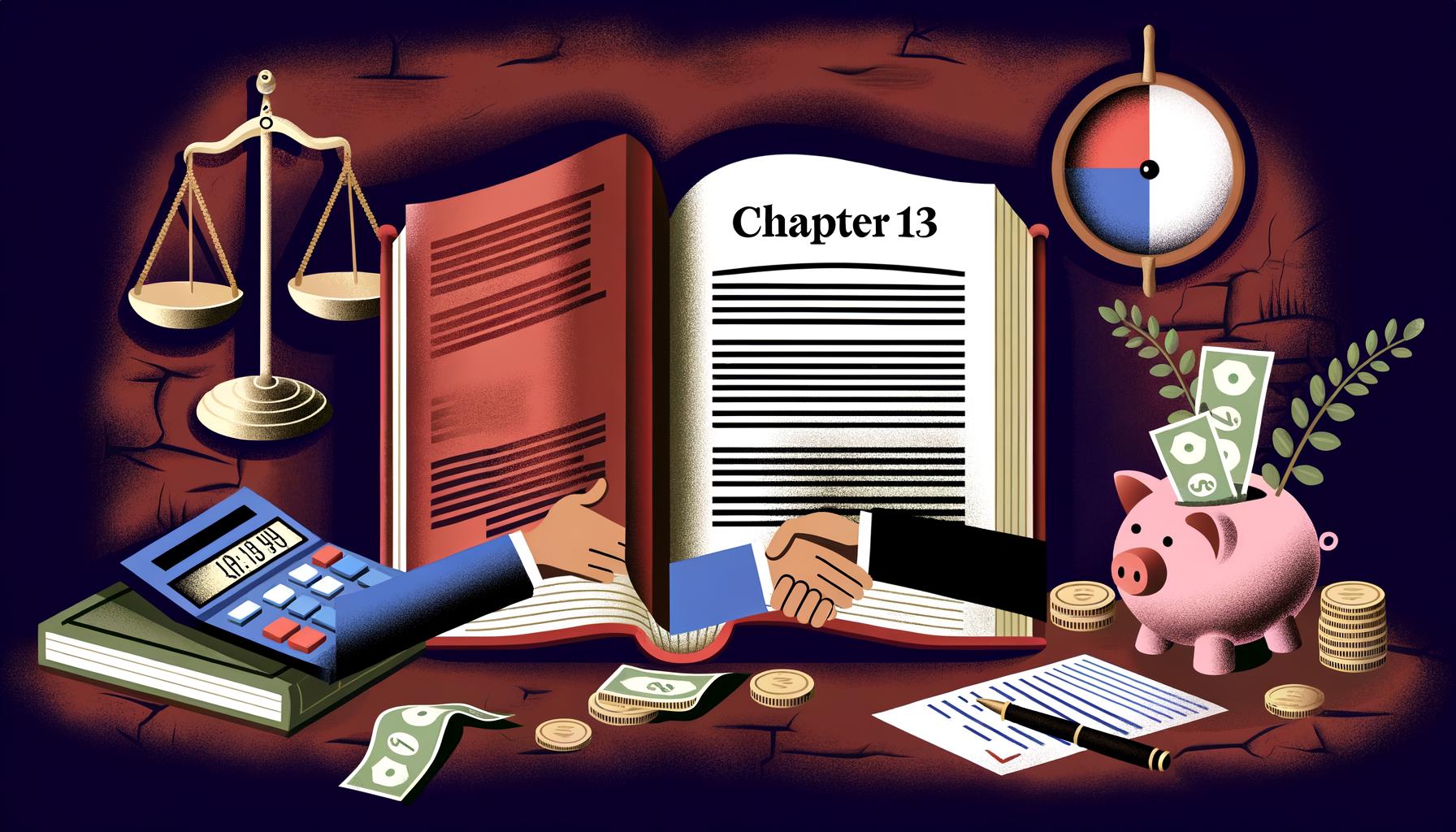 Infographic illustrating the steps in Chapter 13 Bankruptcy filing